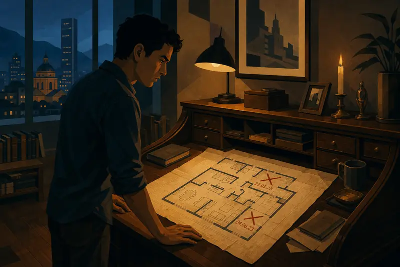 Cover illustration for The Hidden Floor Plan, B1 Spanish story