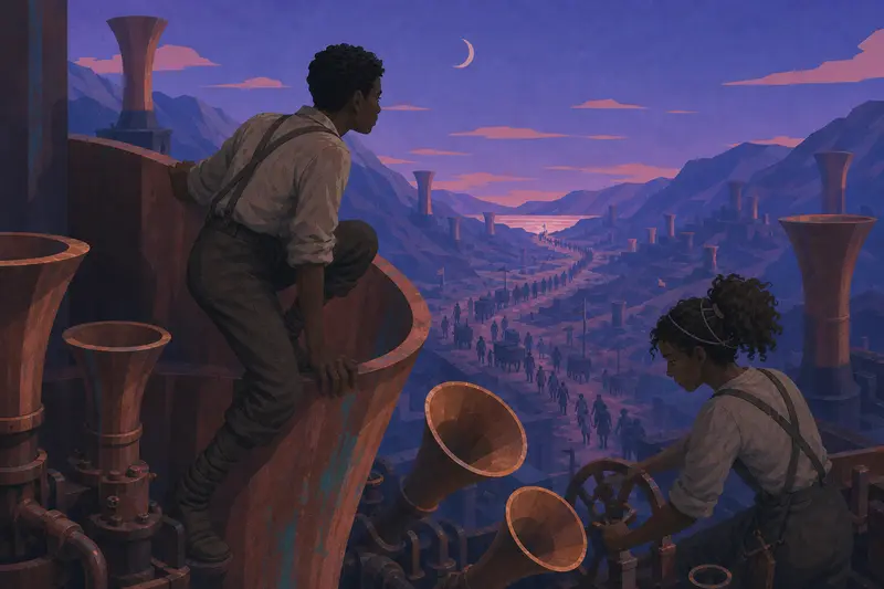 Cover illustration for The Night the Valley Exhaled, C1 Spanish story