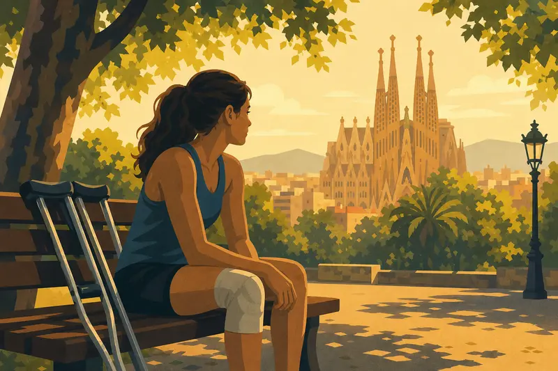 Cover illustration for The Finish Line She Couldn't See, A2 Spanish story