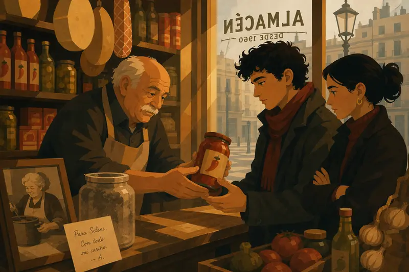 Cover illustration for The Recipe Behind the Label, B2 Spanish story