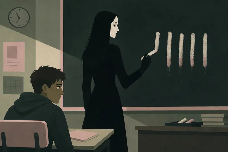 Cover illustration for Five Pieces of Chalk, A2 Spanish story