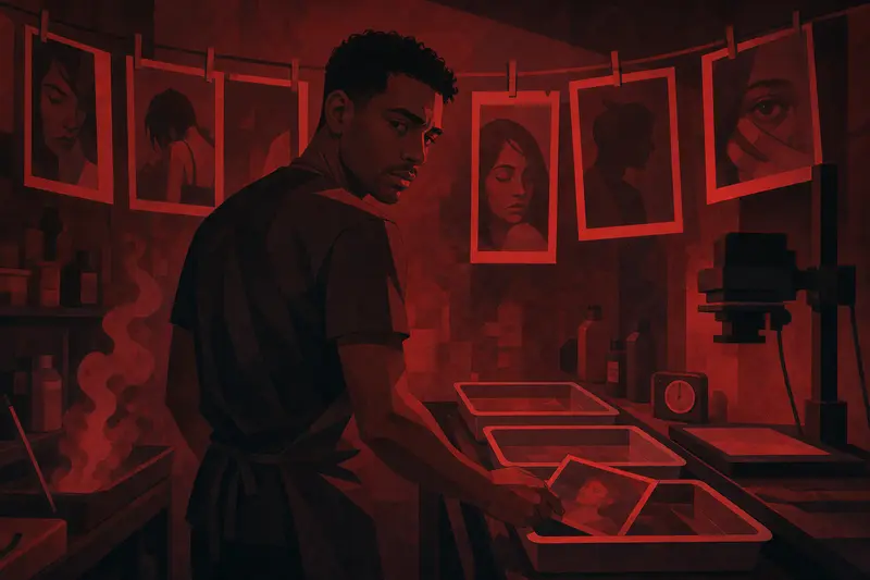 Cover illustration for The Developing Room, C2 Spanish story
