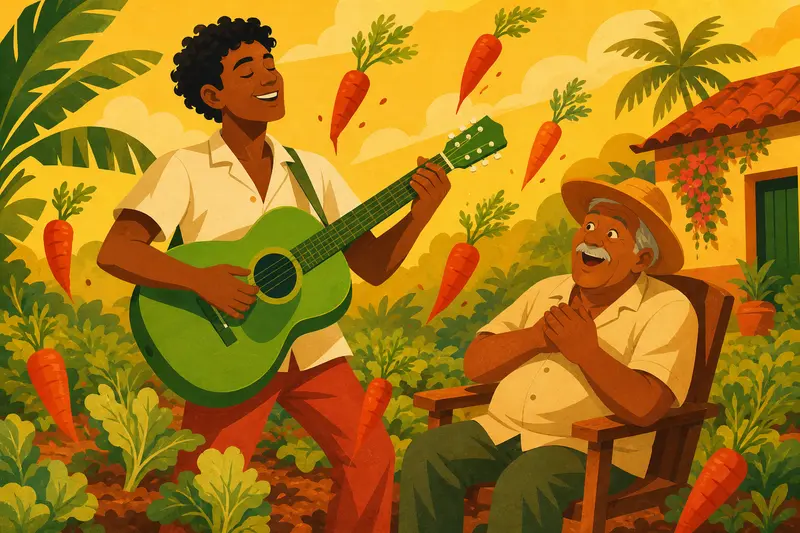 Cover illustration for The Green Guitar, A2 Spanish story