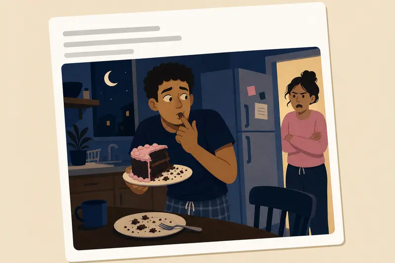 Cover illustration for AITJ for eating my roommate's birthday cake at night?, A1 Spanish story