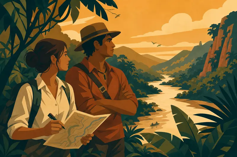 Cover illustration for Where the Rivers Have No Name, B2 Spanish story