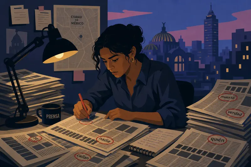 Cover illustration for Misprints, B2 Spanish story