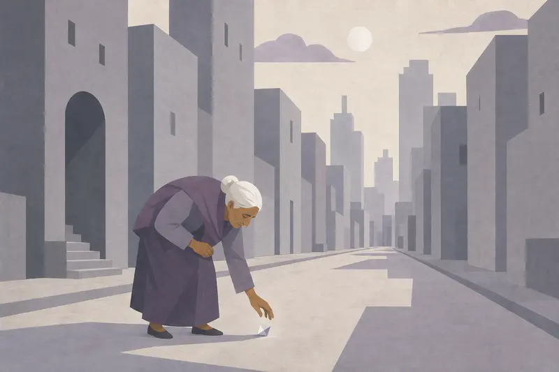 Cover illustration for The City Without Mirrors, A0 Spanish story