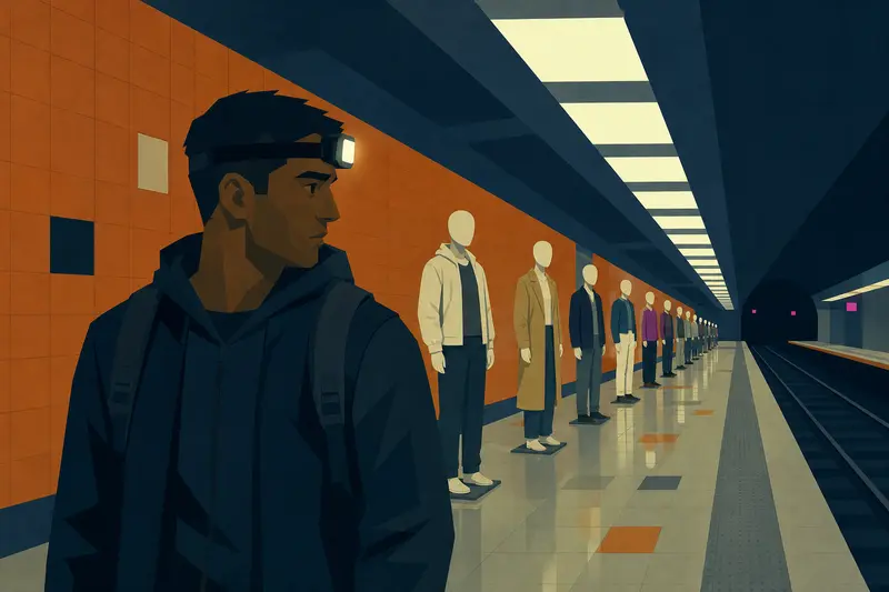 Cover illustration for The Station of the Missing, C1 Spanish story