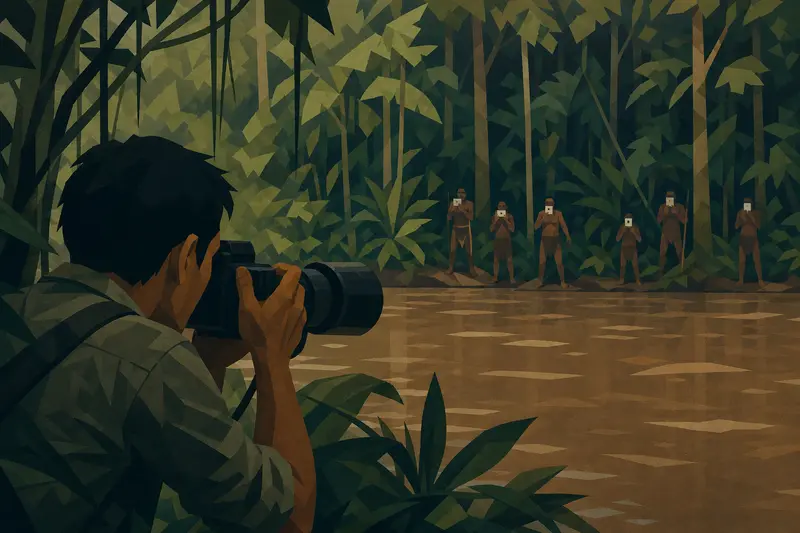 Cover illustration for Uncontacted, B2 Spanish story
