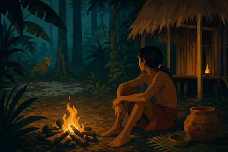 Cover illustration for No Tracks in the Mud, C1 Spanish story