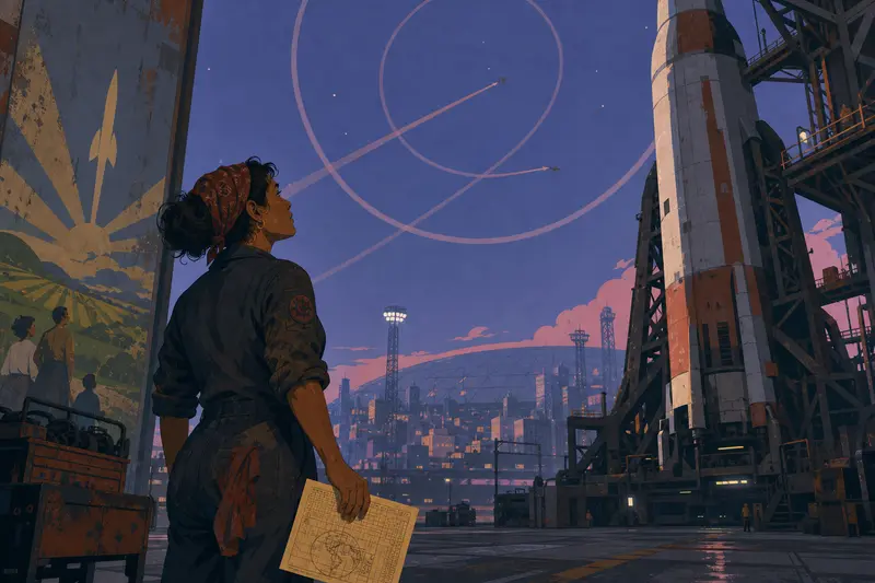 Cover illustration for Circles in the Sky, B1 Spanish story