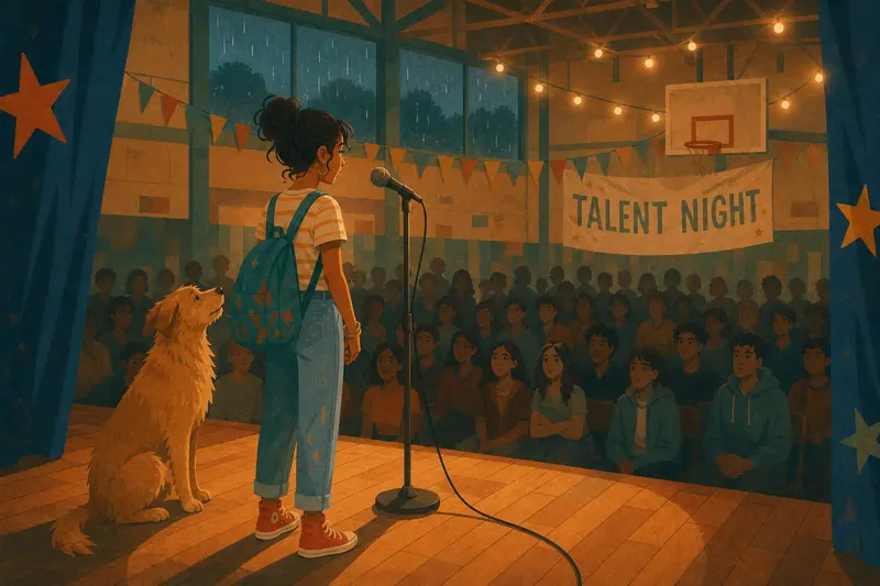 Cover illustration for The Night the Gym Went Quiet, B1 Spanish story