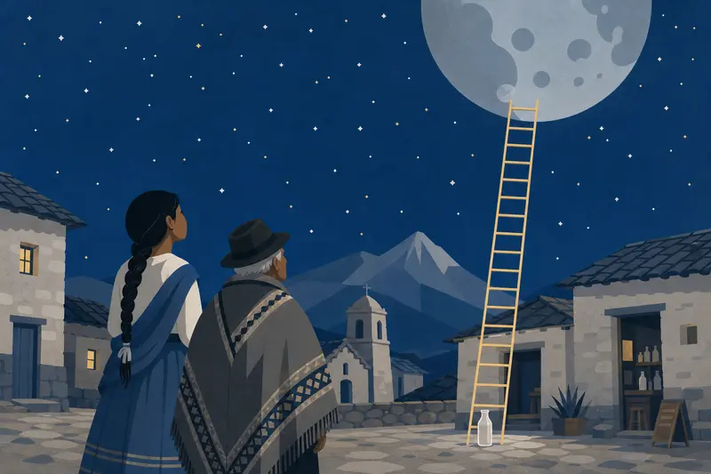 Cover illustration for Silver Coins at Midnight, A1 Spanish story