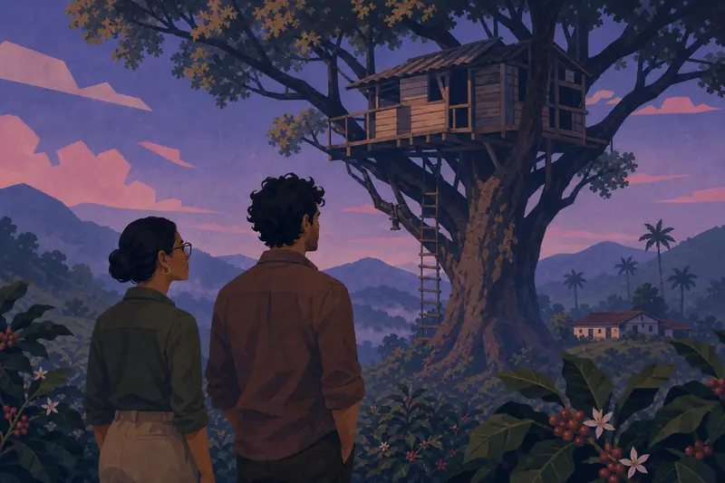Cover illustration for Where You Were Happiest, B2 Spanish story