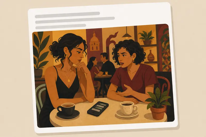 Cover illustration for AITJ for breaking up our whole friend group over one restaurant bill?, B2 Spanish story
