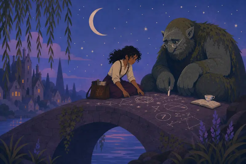Cover illustration for Seven Nights of Chalk and Stars, B1 Spanish story