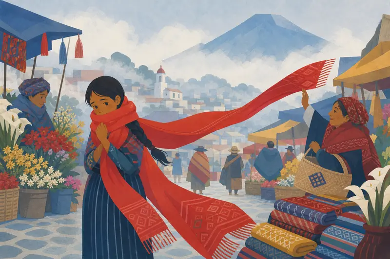 Cover illustration for The Wind Says Hello, A0 Spanish story