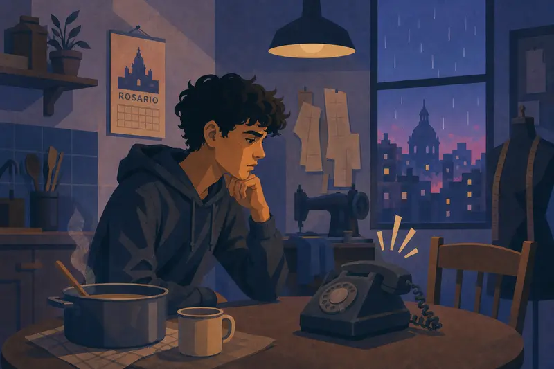 Cover illustration for The Call at Two in the Morning, B1 Spanish story