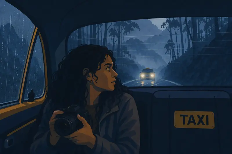 Cover illustration for Lights in the Forest, A1 Spanish story