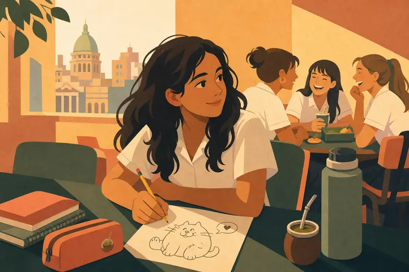 Cover illustration for Three Words and a Pencil, A1 Spanish story