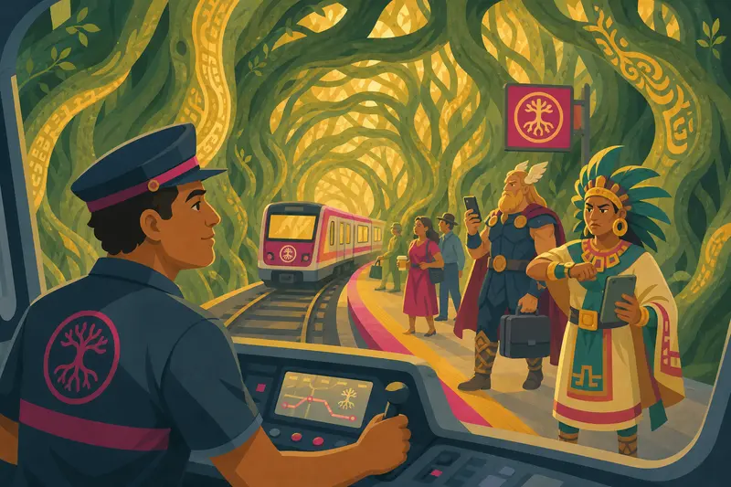 Cover illustration for Express Line Through the World Tree, B2 Spanish story