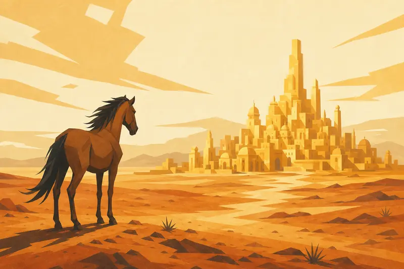 Cover illustration for The Town Made of Gold, A1 Spanish story