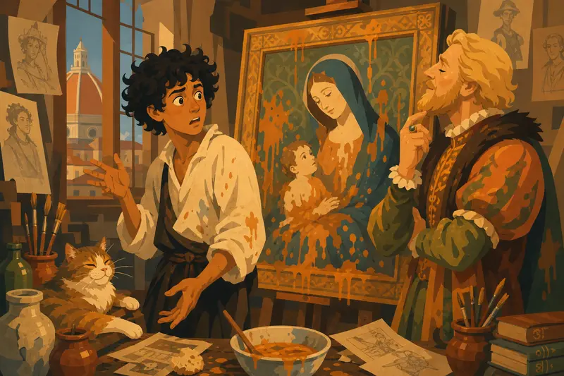 Cover illustration for The Genius Nobody Painted, B2 Spanish story