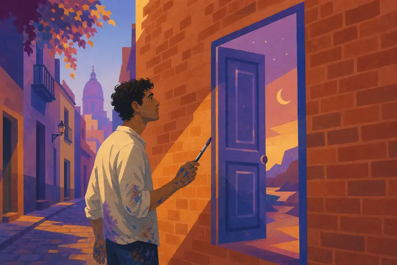 Cover illustration for The Door That Wasn't There, A2 Spanish story
