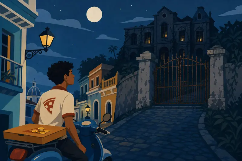 Cover illustration for A Pizza for the Empty House, A1 Spanish story