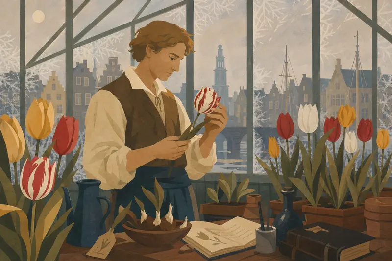 Cover illustration for The Gardener Who Couldn't See Red, B2 Spanish story