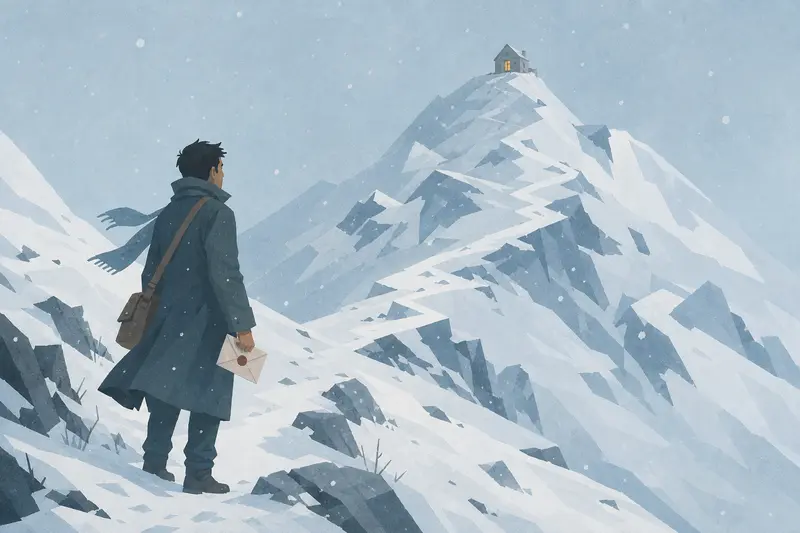 Cover illustration for A Letter in the Snow, A1 Spanish story