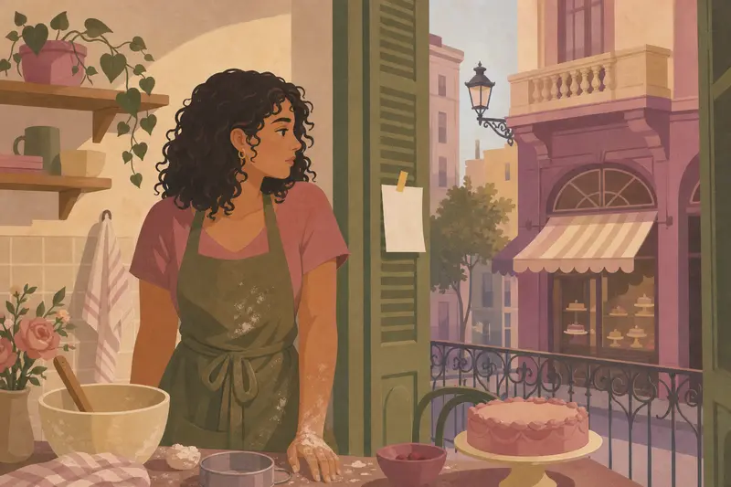 Cover illustration for The Paper on the Door, A1 Spanish story