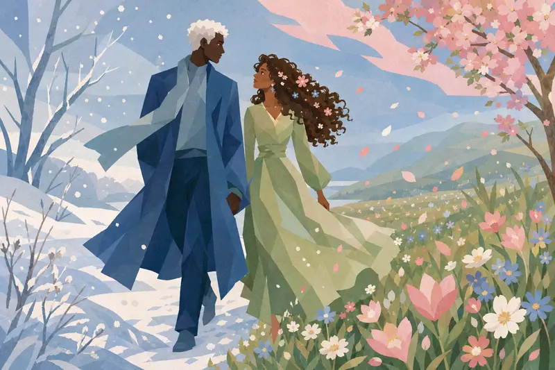 Cover illustration for The Promise of February, A2 Spanish story