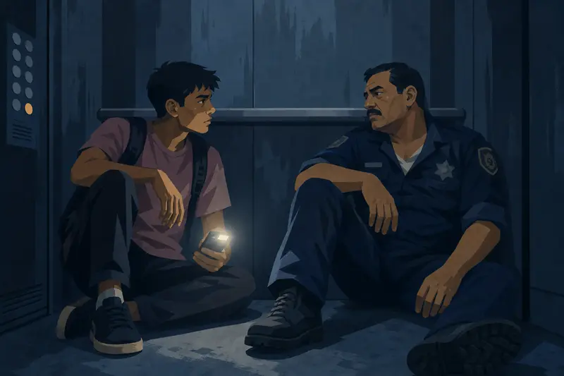 Cover illustration for No Cameras in the Dark, B1 Spanish story