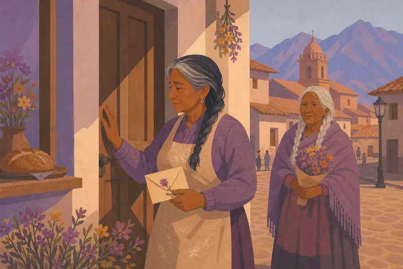 Cover illustration for The Door She Still Remembers, A2 Spanish story
