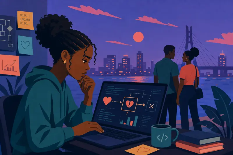 Cover illustration for The Algorithm of the Heart, B2 Spanish story