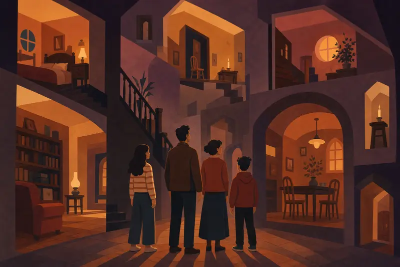 Cover illustration for The House That Listened, B2 Spanish story