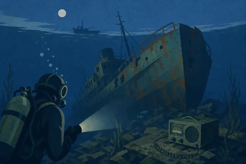 Cover illustration for The Wreck That Remembers, B2 Spanish story