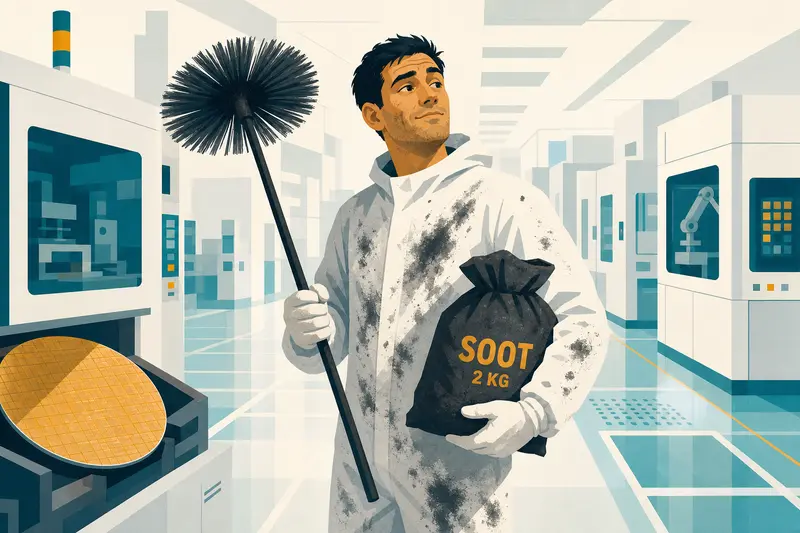 Cover illustration for Soot and Silicon, C1 Spanish story