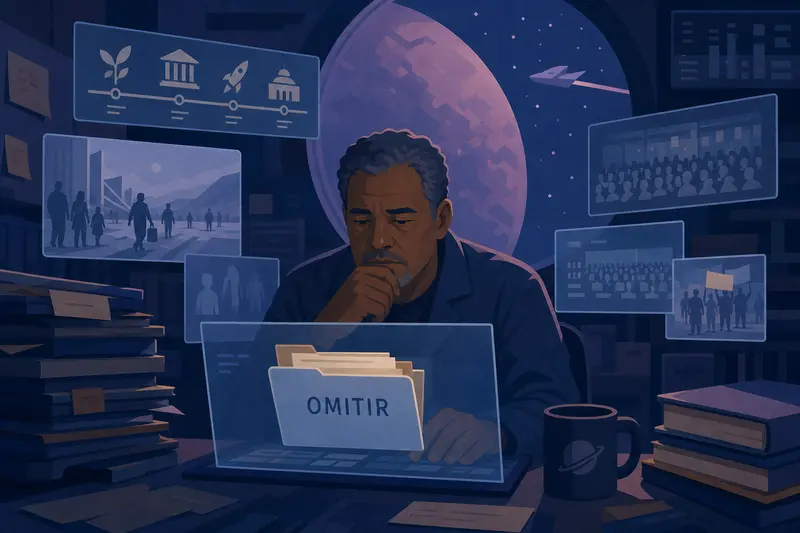 Cover illustration for The Archivist of Forgetting, C1 Spanish story