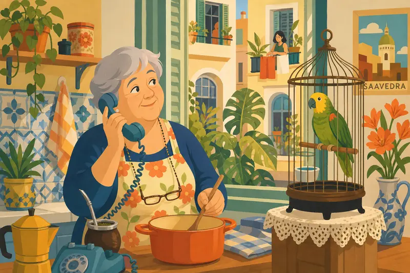 Cover illustration for A Very Quiet Parrot, A1 Spanish story