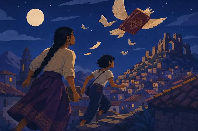Cover illustration for The Pages That Wanted to Remember, A2 Spanish story