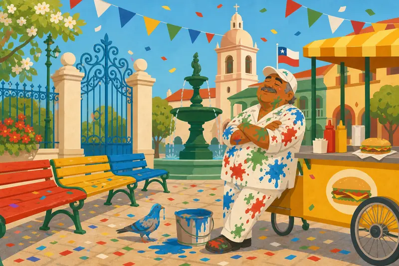 Cover illustration for The Painter of Every Color, A0 Spanish story