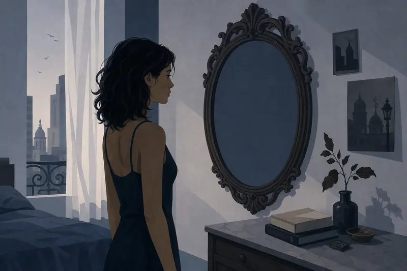 Cover illustration for The Still Reflection, B2 Spanish story