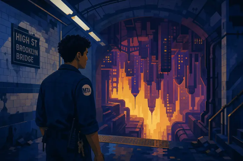 Cover illustration for The City Beneath, B1 Spanish story
