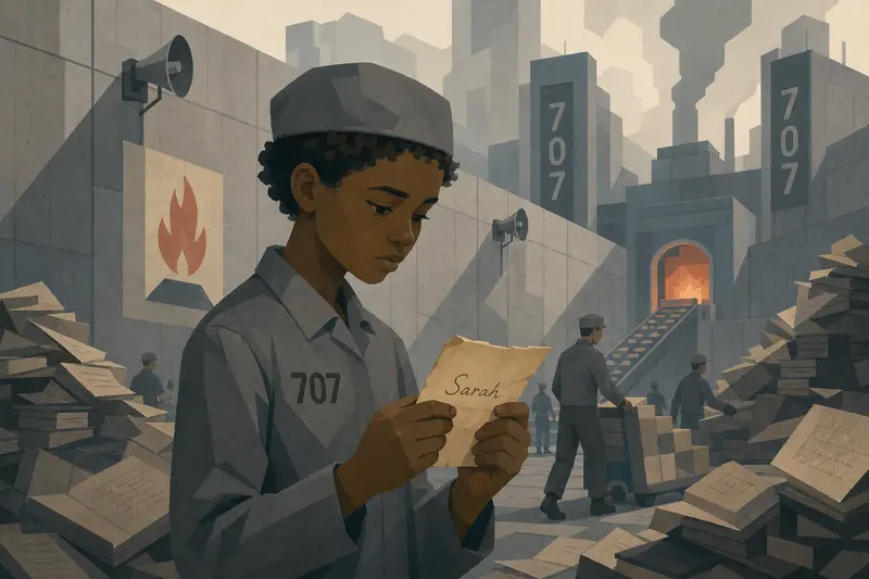 Cover illustration for The Word Under Her Uniform, A1 Spanish story