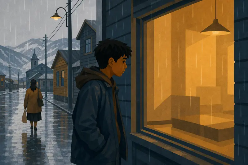 Cover illustration for The Empty Window, A0 Spanish story