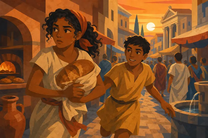 Cover illustration for The Last Loaf, A2 Spanish story