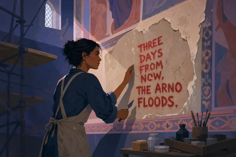 Cover illustration for The Date Beneath the Plaster, C2 Spanish story