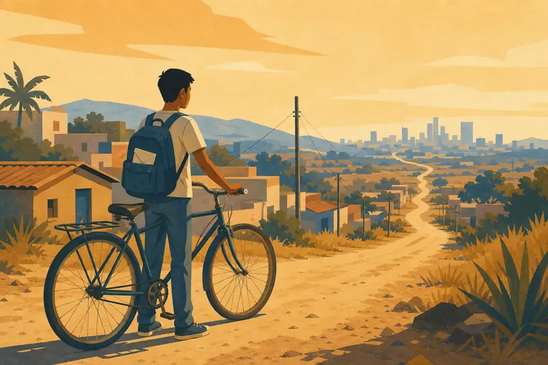 Cover illustration for The Longest Road, A2 Spanish story